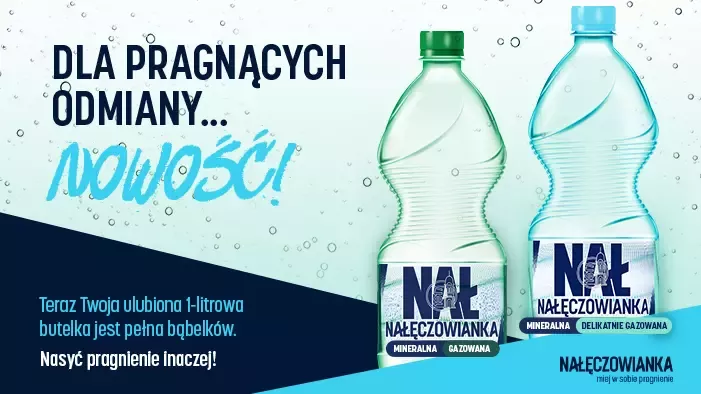Nałęczowianka poszerza portfolio o nowe warianty 1 L – gazowany i delikatnie gazowany