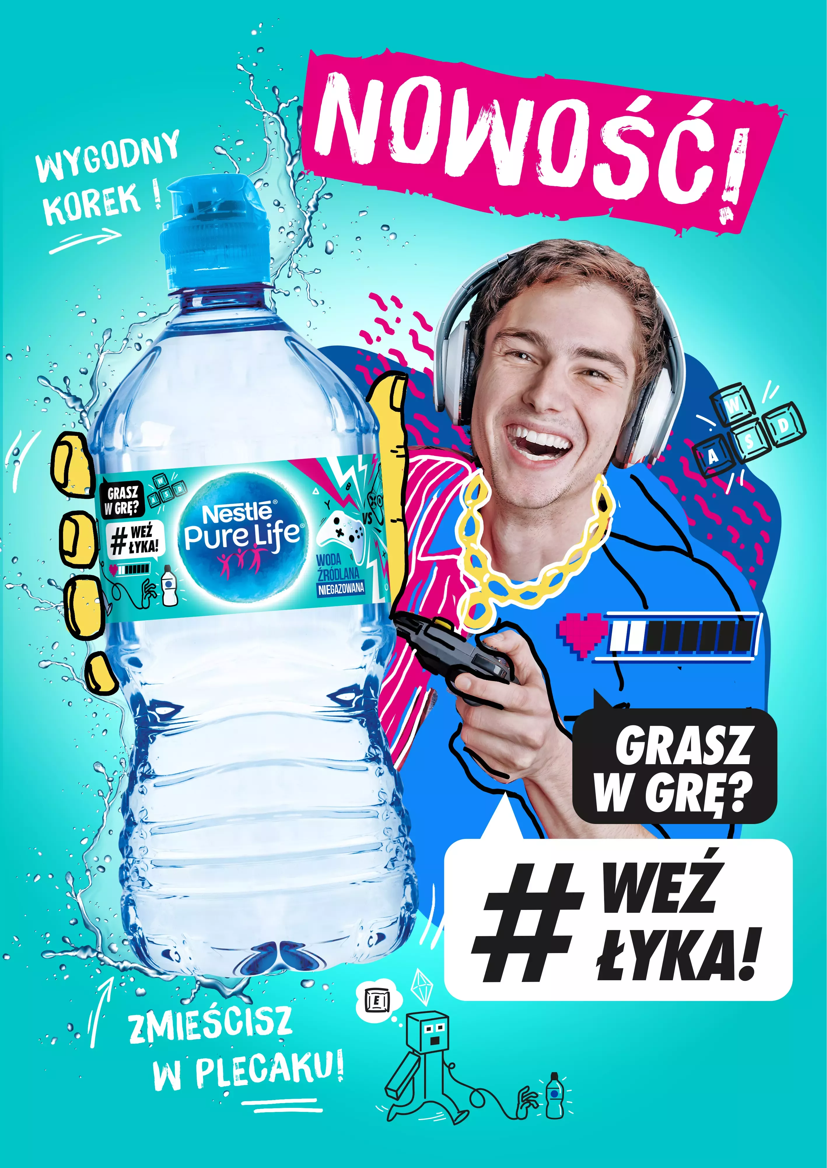 Nestle Pure Live_Nowa butelka 1L dla nastolatkow